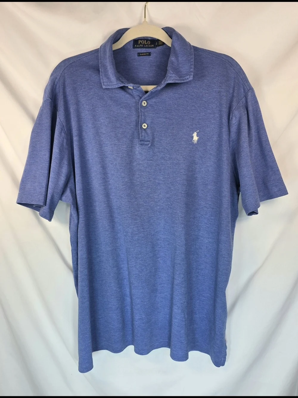 Ralph Lauren Men's Classic Knit Polo Smart-Casual Streetwear Blue Size L